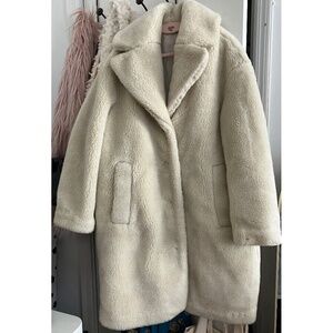 & Other Stories Women's Cream Faux Fur Coat